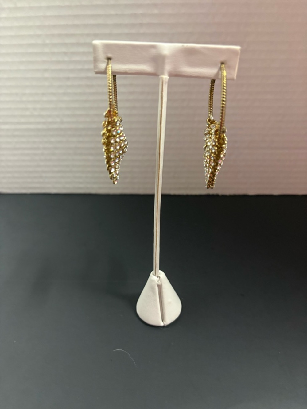 Gold Crystal Threader Drop Earrings - Women Jewelry